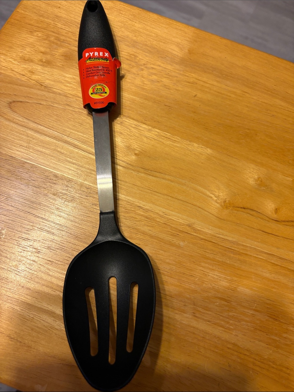 Pyrex Red and Black Slotted Serving Turner
